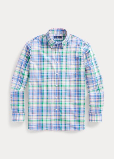 Camisa Polo Ralph Lauren Hombre Azules / Verdes Multicolor - Classic Fit Plaid Poplin - MSWTC3480